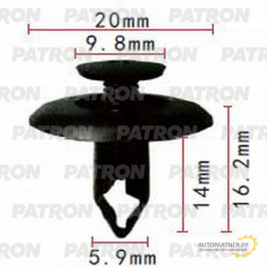 Клипса пластмассовая PATRON Acura,Honda, Mazda / P37-1113