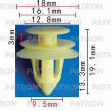 Клипса пластмассовая PATRON Lexus,Toyota / P37-1122
