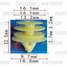 Клипса пластмассовая PATRON Infiniti,Nissan / P37-1123