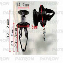 Клипса пластмассовая PATRON Chevrolet, GM,Jeep / P37-1205