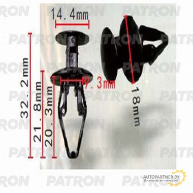 Клипса пластмассовая PATRON Chevrolet, GM,Jeep / P37-1205