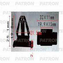 Клипса пластмассовая PATRON Chrysler / P37-1228