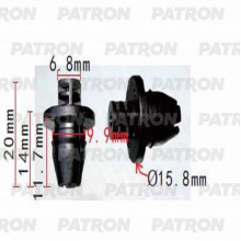 Клипса пластмассовая PATRON Audi,Seat,Skoda,Volkswagen / P37-1260