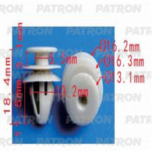 Клипса пластмассовая PATRON Hyundai,Kia / P37-1333