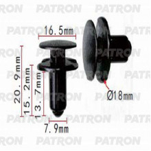 Клипса пластмассовая PATRON Hyundai,Kia / P37-1362