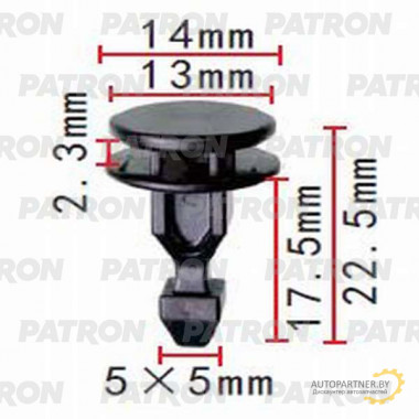 Штифт пластмассовый PATRON Acura,Honda / P37-1388