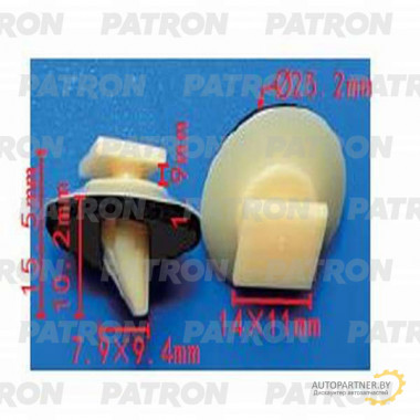 Клипса пластмассовая PATRON Mazda / P37-1406