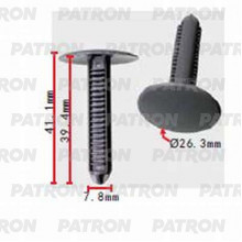 Клипса пластмассовая PATRON Nissan, Renault / P37-1408