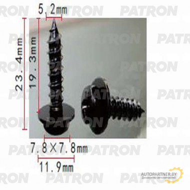 Шуруп металлический PATRON Lexus,Toyota / P37-1438