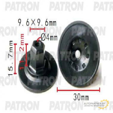 Гайка пластмассовая PATRON Audi, Seat, Skoda, Volkswagen / P37-1450