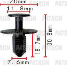 Клипса пластмассовая PATRON MERCEDES / P37-1468