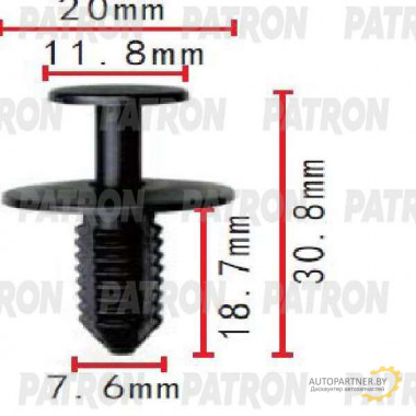 Клипса пластмассовая PATRON MERCEDES / P37-1468