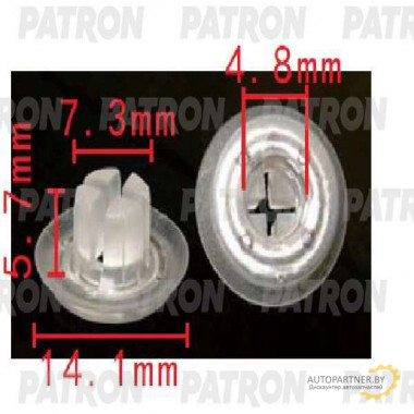 Клипса пластмассовая PATRON Audi,Seat,Skoda,Volkswagen / P37-1483