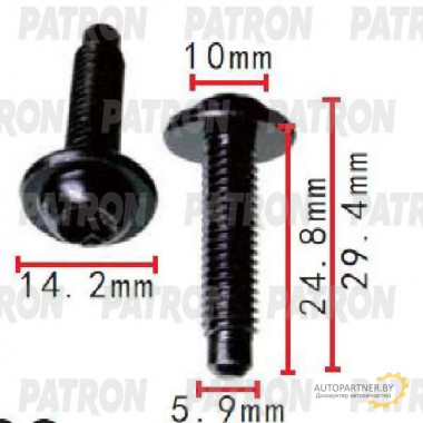 Винт металлический PATRON Audi,Seat,Skoda,Volkswagen / P37-1526