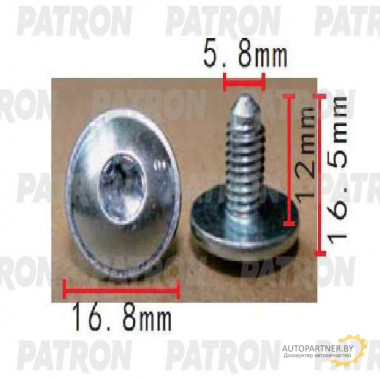 Винт металлический PATRON Audi,Seat,Skoda,Volkswagen / P37-1531