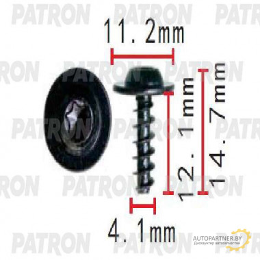 Винт металлический PATRON Audi,Seat,Skoda,Volkswagen / P37-1532