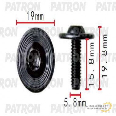 Винт металлический PATRON Audi,Seat,Skoda,Volkswagen / P37-1535