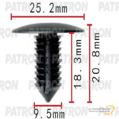 Клипса пластмассовая PATRON GM / P37-1568