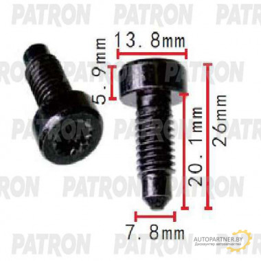 Винт металлический PATRON Audi,Seat,Skoda,Volkswagen / P37-1593