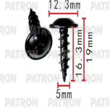Винт металлический PATRON Audi,Seat,Skoda,Volkswagen / P37-1602