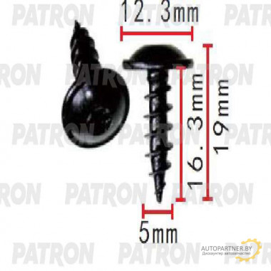 Винт металлический PATRON Audi,Seat,Skoda,Volkswagen / P37-1602