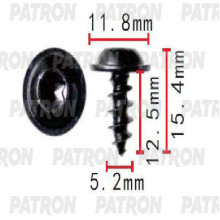 Винт металлический PATRON Audi,Seat,Skoda,Volkswagen / P37-1603