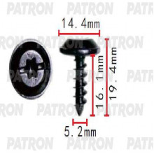 Винт металлический PATRON Audi,Seat,Skoda,Volkswagen / P37-1615