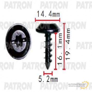 Винт металлический PATRON Audi,Seat,Skoda,Volkswagen / P37-1615