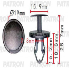 Клипса пластмассовая PATRON GM / P37-1620