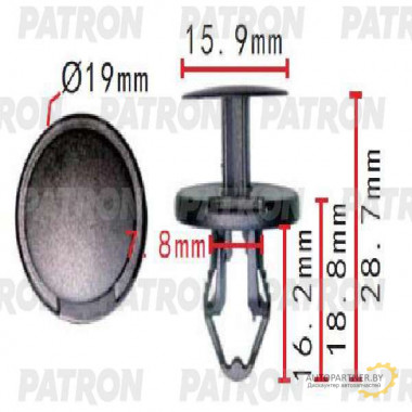 Клипса пластмассовая PATRON GM / P37-1620