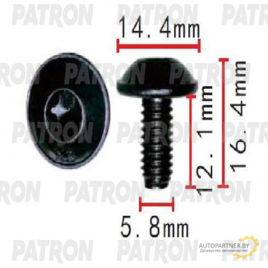 Винт металлический PATRON Audi,Seat,Skoda,Volkswagen / P37-1629