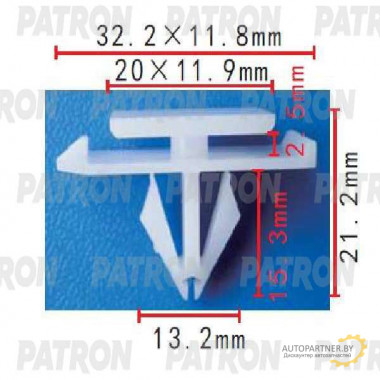 Клипса пластмассовая PATRON Chevrolet, GM / P37-1700
