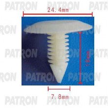 Клипса пластмассовая PATRON Chevrolet, Chrysler, Daewoo, Ford, GM, Mitsubishi, Opel / P37-1704