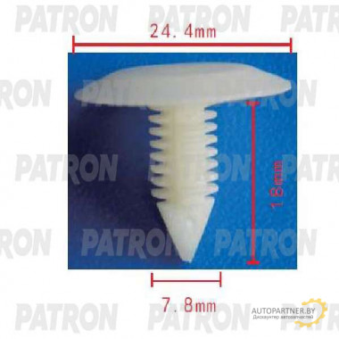 Клипса пластмассовая PATRON Chevrolet, Chrysler, Daewoo, Ford, GM, Mitsubishi, Opel / P37-1704