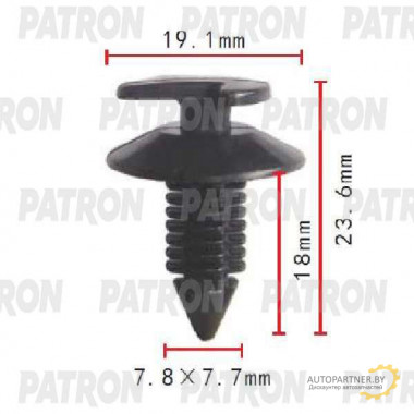 Клипса пластмассовая PATRON Chevrolet, Chrysler, Daewoo, Ford, GM, Opel / P37-1713