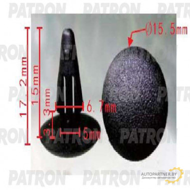 Клипса пластмассовая PATRON Infiniti,Lexus,Mitsubishi,Nissan,Toyota / P37-1726
