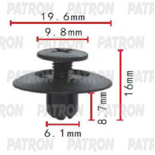 Клипса пластмассовая PATRON MAZDA / P37-1735