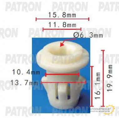 Клипса пластмассовая PATRON GM / P37-1746