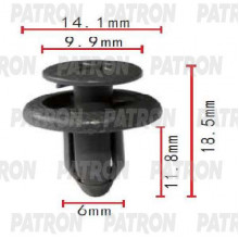 Клипса пластмассовая PATRON GM, Lexus, Nissan, Toyota / P37-1774