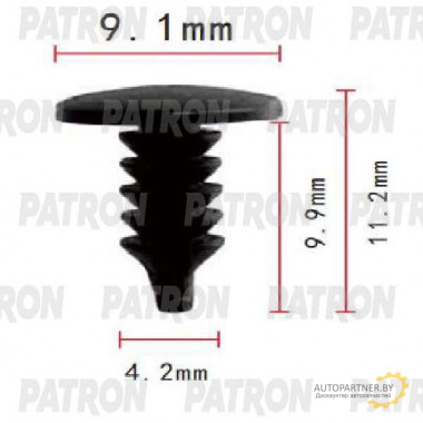 Клипса пластмассовая PATRON Chevrolet, GM, 4mm / P37-1788