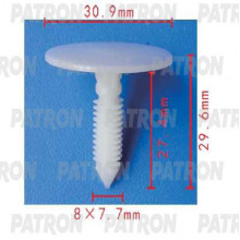 Клипса пластмассовая PATRON Chevrolet,Chrysler,Daewoo,Ford,GM,Opel / P37-1817