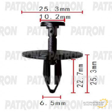 Клипса пластмассовая PATRON Ford,GM / P37-1834
