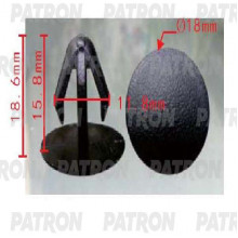 Клипса пластмассовая PATRON Acura, Honda, Lexus, Toyota / P37-1856