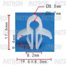 Клипса пластмассовая PATRON Honda,Mitsubishi / P37-1884