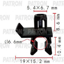 Клипса пластмассовая PATRON Honda,Mazda,Mitsubishi,Nissan,Toyota / P37-1948
