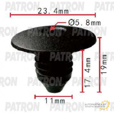 Клипса пластмассовая PATRON Audi,Seat,Skoda,Volkswagen / P37-1995