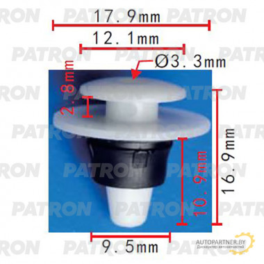 Клипса пластмассовая PATRON Audi,VW / P37-2053