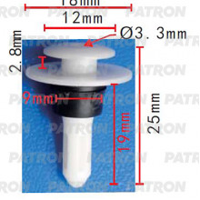 Клипса пластмассовая PATRON Audi,VW / P37-2054