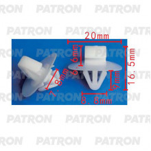 Клипса пластмассовая PATRON Renault Opel Nissan Iveco Citroen / P37-2130