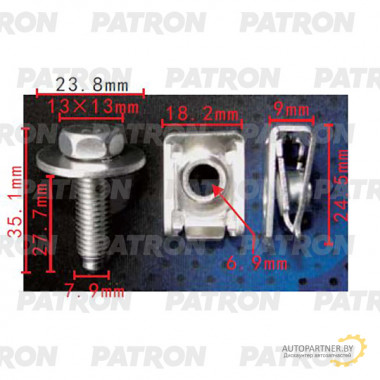 Болт металлический PATRON Audi Mercedes / P37-2210